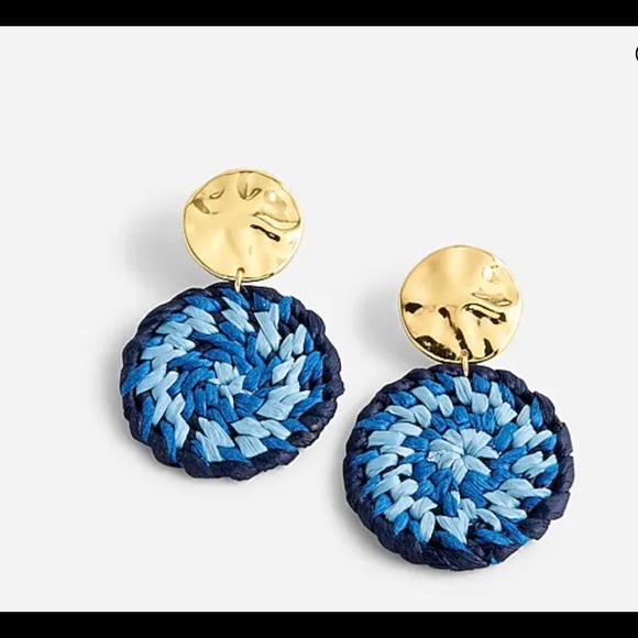 J. Crew Jewelry - ⭐️HP!⭐️NWT J. Crew Metal and raffia disc earrings.Super light statement earrings